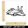 thumbnail image 2 of Cartoon Military Fighter Jet Airplane Self-Inking Rubber Stamp Ink Stamper - Green Ink - Small 1 Inch, 2 of 7
