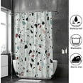 thumbnail image 4 of Coolnut Bath Shower Curtain Liners Terrazzo in Gray Colors 72x72in Polyester Waterproof with 12 Curtain Hooks, 4 of 6