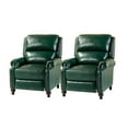 thumbnail image 2 of 14 Karat Home Leoncio Genuine Leather Cigar Recliner Set of 2 in Green, 2 of 11