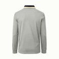thumbnail image 6 of YOIAVAIOY Mens Contrast Collar Sweatshirt Long Sleeve Button Neck Pullovers Lightweight Slim Fit Pullover Sweatshirts Casual Business Polos White XL, 6 of 8