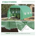 thumbnail image 5 of 10' x 10' x 6.5' Walk-in Tunnel Hoop Greenhouse, Polyethylene PE Cover, Steel Frame, Roll-Up Zipper Door & Windows for Flowers, Vegetables, Tropical Plants, Green, 5 of 9