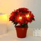 thumbnail image 5 of Tabletop Poinsettia Tree Light Christmas Plant With Lights Poinsettia Flowers Artificial Lighted For Holiday Party Centerpiece Table Decor Christmas, 5 of 5