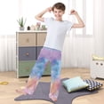 thumbnail image 5 of Kids' Pajama Pants Soft Relaxed Fit Sleep Pants Lounge Pants with Pockets Watercolor Powder Blue Pattern Small, 5 of 9