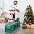 thumbnail image 4 of Christmas Tree Storage Bag - 600D Oxford - Reinforced Handles, Dual Zipper, Label & Side Pocket - Protection From Dust, Water - Green, 50"x15"x20", 4 of 7