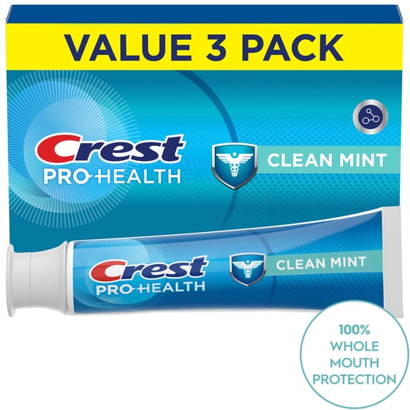 Crest Pro-Health Toothpaste, Clean Mint, 4.3 oz, 3 Pack