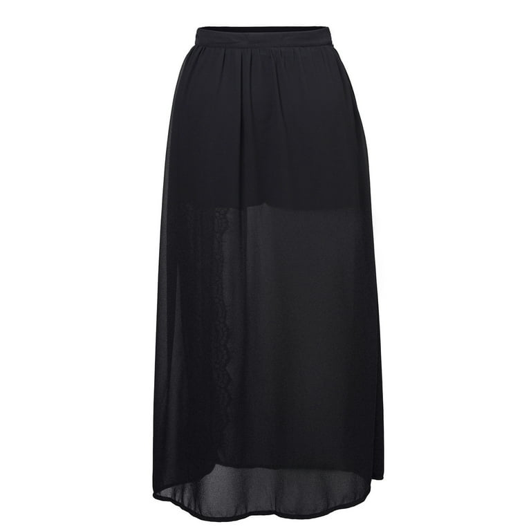 Chiffon maxi skirt with shorts cheap underneath