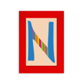 thumbnail image 1 of Alphabet N Orange Fruit Motif Mignon Image Affichage Art Cadre Photo Rouge, 1 of 4