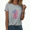 thumbnail image 2 of ORT American Flag T Shirt Women 4th of July Shirt Patriotic T-Shirt American Flag Short Sleeve Tops(Z12-Grey,M), 2 of 5