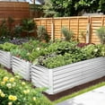 thumbnail image 2 of Raised Garden Bed Kit, Galvanized Planter Raised Garden Boxes Outdoor, Deep Root Raised Planter with Anti-Cutting Strip, Large Metal Raised Garden Bed for Vegetables, Flowers, Herbs, 2 of 18