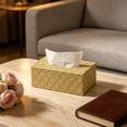thumbnail image 4 of Khaki Embossed Diamond Rectangular Tissue Box Cover, Medium Size Decorative Desktop Napkin Holder, Resin Facial Tissue Storage Case for Kitchen Bathroom Bedroom Table Home Decor, 4 of 6