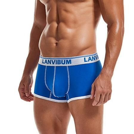 

Clearance KUNPENG Men s Lanvibum Mid-Rise Contrast Boxer Briefs XXL Blue