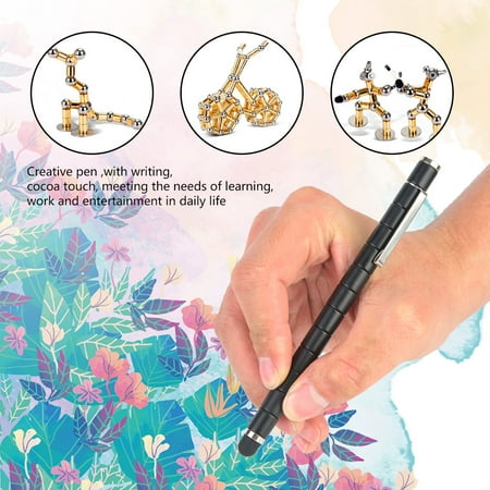 YLSHRF Novel Magnetic Pen Metal Magnet Water-Based Pen  with 12 Steel Balls Best Gift,Magnetic Decompression Pen,Magnetic Ball Touch (Best Ball Pen In The World)