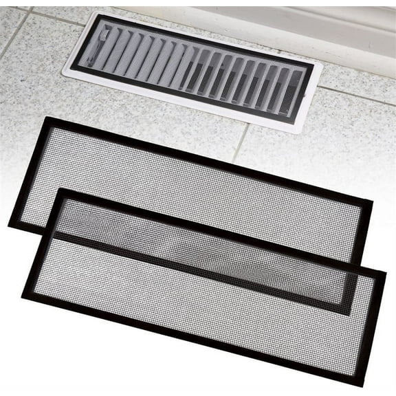 4 Pack Floor Register Screen Vent Mesh - Happon 4x10 inch Plastic Rectangle Air Vent Screen Cover, Magnetic Vent Mesh Cover for Ceiling Wall Floor Catch Debris Hair Dust