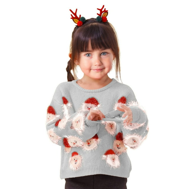 WEAIXIMIUNG Robe Pull Grande Taille Mode Décontractée Col Rond Manches Longues Pull d'Hiver de Noël Pull Tricoté de Fête de Noël