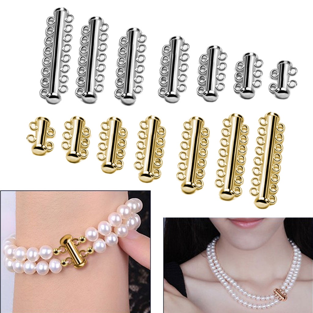 Magnet 1Set  2/3/4/5/6/7/8 Row Clasp Hook For Necklace Bracelet Making Findings 