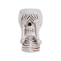 Uxgjfwu Halloween Skull Planter Pot - Hand Painted Resin Flower Pot for Indoor Outdoor Decor