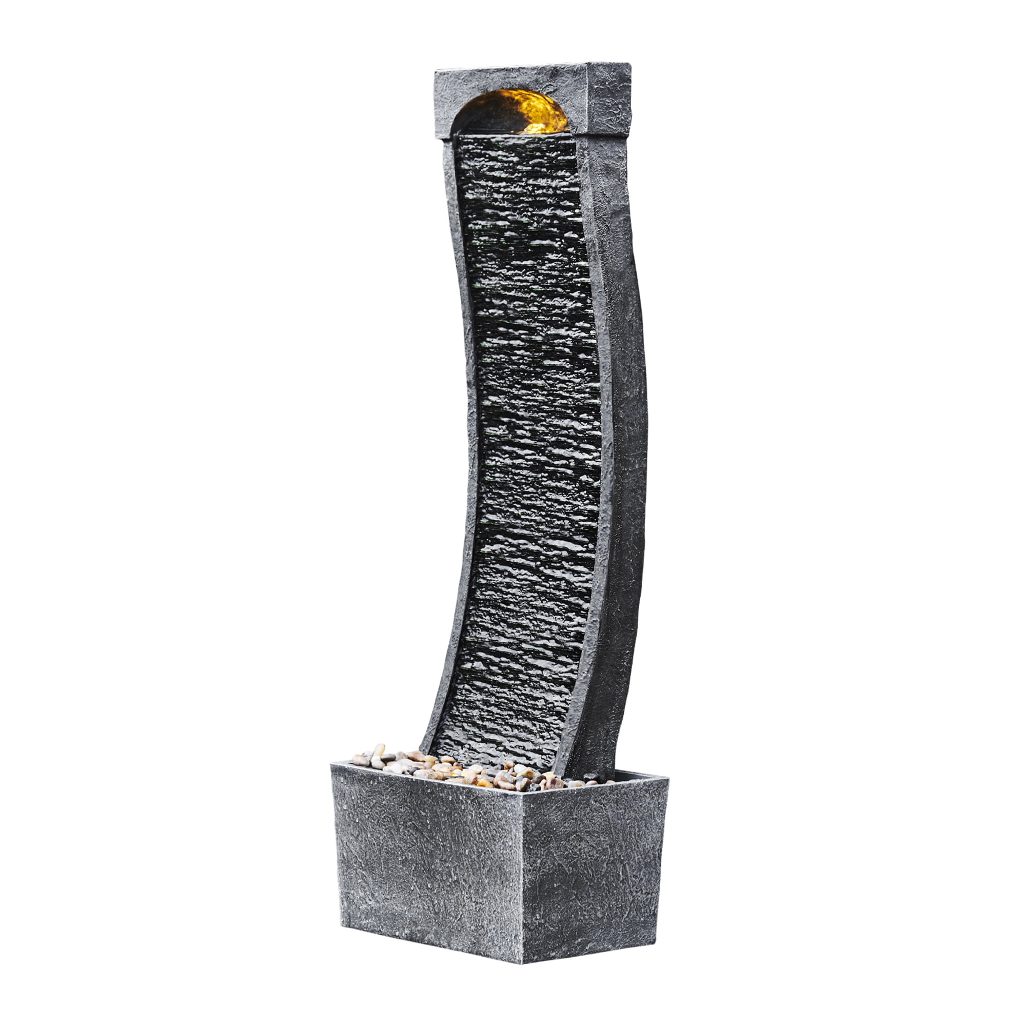 Teamson Home 38.58" Curved Waterfall Fountain with LED