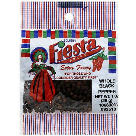 Bolner's Fiesta Brand Whole Black Pepper, 1 oz (Pack of 12)