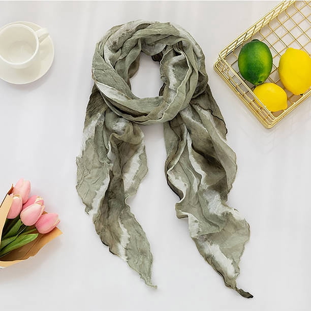 Bufandas de estilo étnico para mujer, corbata y bufanda de lino, chal de lino para primavera y verano, bufanda fina, protección para el cuello, bufanda versátil, bufanda para mujer