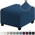 thumbnail image 1 of Chok 3 Sizes Square Jacquard Durable Customized Stretch Footrest Ottoman Cover Folding Storage Stool Furniture Protector Slipcover (Dark Grey L), 1 of 7