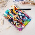 thumbnail image 4 of Spiral Notebook,College Ruled Journal,8.26" x 5.71" 50 Sheets/100 Pages,2 Pack - Colorful Painting of Happy Dogs in The Style of Colorful Realism, 4 of 7