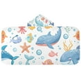 thumbnail image 5 of Yayeee Kids Hooded Towels Toddler Soft Absorbent Beach Bathing Wrap 50" x 23.5", Blue Ocean, 5 of 5