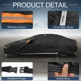 thumbnail image 6 of Unique Bargains Car Cover 210D-PU Oxford Outdoor Full Car Cover All Weather Waterproof Windproof Sun Protection with Driver Door Zipper Black for Genesis G90 Sedan, 6 of 7