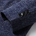 thumbnail image 3 of Previn Men's Blazer Fitted Suit Jacket Long Sleeve Casual Blazer Jacket Fashion Office Thermal Button Pocket Navy Medium, 3 of 5