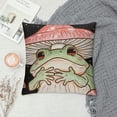 thumbnail image 2 of Qinduosi  Cartoon Mushroom Frog Outdoor Throw Pillow Covers Soft Cute Frog Cushion Covers for for Couch Sofa Natural Wild Fungus Decor Pillowcases Pink Mushroom Outdoor Pillows Covers White, 2 of 5