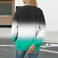 thumbnail image 5 of XPMWRP Women's Gradient Trendy Sweatshirt Casual Long Sleeve Crew Neck Pullover Loose Spring Fall Sweatshirt Sky Blue XXL, 5 of 5