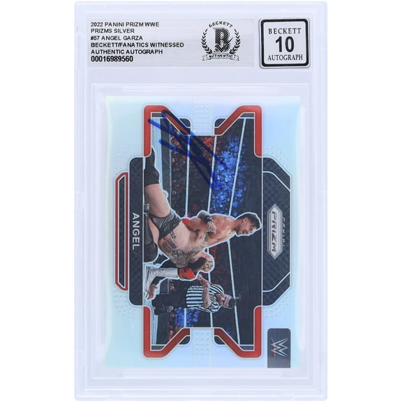 Angel Garza WWE Autographed 2022 Panini Prizm Silver Prizm #57 Beckett Fanatics Witnessed Authenticated 10 Card - Fanatics Authentic Certified