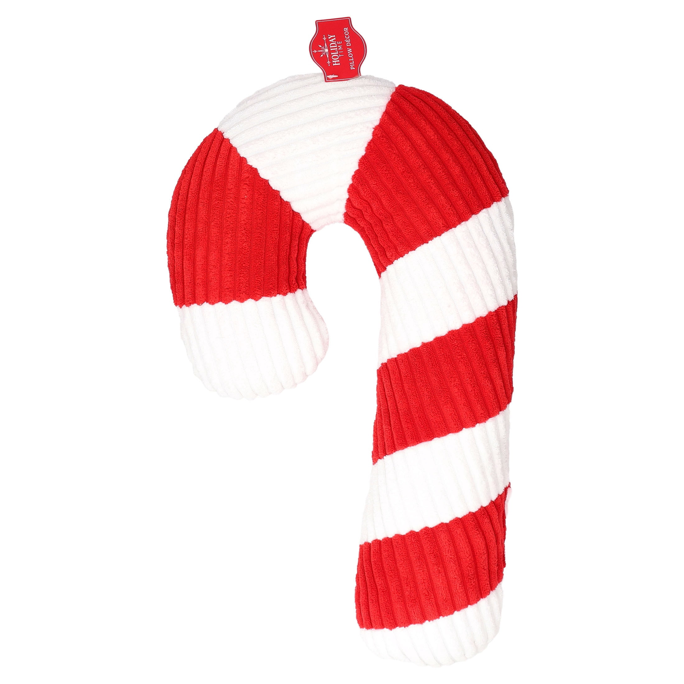 Candy Cane Decorative Christmas Pillow, Red and White, 10.5" x 17.5", by Holiday Time