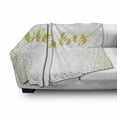 thumbnail image 3 of Oh Baby Soft Flannel Fleece Throw Blanket, Oh Baby Font Writing Ornamented with Sparsed Dot Print, Cozy Plush for Indoor and Outdoor Use, 70" x 90", Earth Yellow and White, by Ambesonne, 3 of 6