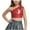 Red, variant on Diufon Girls Sparkly Tops Trendy Single Shoulder Party Glitter Crop Tops Performance Dance Shirt for Teen