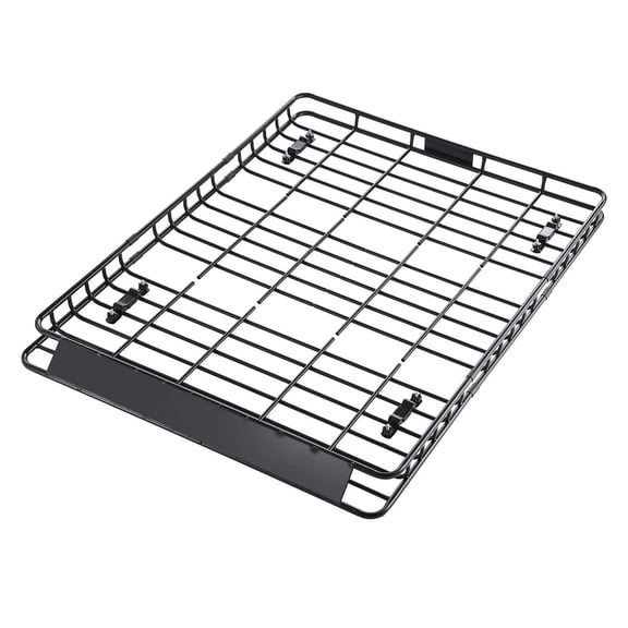 Universal Rooftop Cargo Carrier 64x50x4.1in Roof Rack Basket with 2 Cargo Nets 150lbs Capacity Anti Rust Alloy Steel for SUV Truck Car