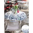 thumbnail image 5 of Outdoor Tablecloths with Umbrella Hole & Zipper, Spring Blue Eucalyptus Round Tablecloth 54 Inch, Botanical Green Leaf Country Waterproof Table Cloth, Patio/Pool/Picnic Table Covers, 5 of 8