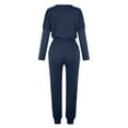 thumbnail image 5 of BLOCLOALO 2 Piece Lounge Set Pullover Crewneck Sweater Women's Outfit Crewneck Pullover Tops and Long Pants Sweatsuits Long Sleeve Tops Sweatpants and Sweatshirt Set Womens Lounge Outfit Navy 4Xl, 5 of 5