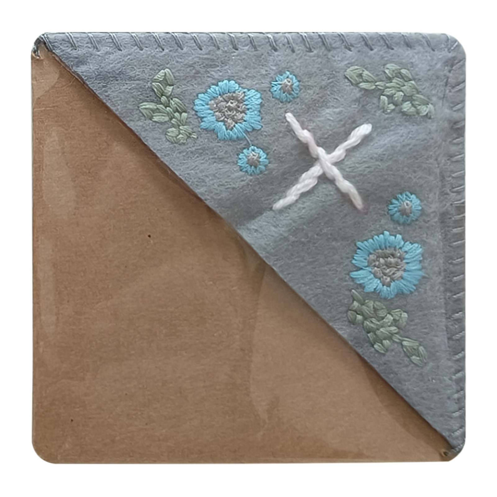 Personalized Hand Embroidered Corner Bookmark, Hand Stitched Felt