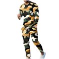 thumbnail image 2 of Wavsuf Sweatsuits 2pcs Sets Mens Jogger Set Long Tight Shirt Sweatshirt and Sweatpants Beige Size L, 2 of 7