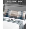 thumbnail image 5 of Blue Brown Plaid Body Pillow Covers, Modern Abstract Striped Gingham Checked Soft Bed Throw Pillowcases Breathable Cooling Long Lumbar Body Pillow Sham Cover for Bed Sofa 20''x54'', 5 of 7
