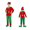 thumbnail image 4 of Elf Outfit Boy Long Sleeve Top Pants Hat Set Festive Dress Outfit XL Christmas Outfit Boy, 4 of 4