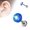 blue, variant on Tragus Opal Glitter Dome Top 316L Surgical Steel Catilage barbells 1pc 16g