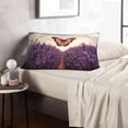 thumbnail image 6 of Naloa Butterfly Over Lavender Pillowcase, Throw Pillowcase, Wrinkle-Free, Stain-Resistant with Hidden Zipper for Bedroom Sofa-16"x24", 6 of 6