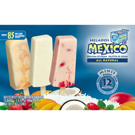 Helados Mexico Assorted Flavors Minis Ice Cream Bars, 1.5 fl oz, 12 ct ...