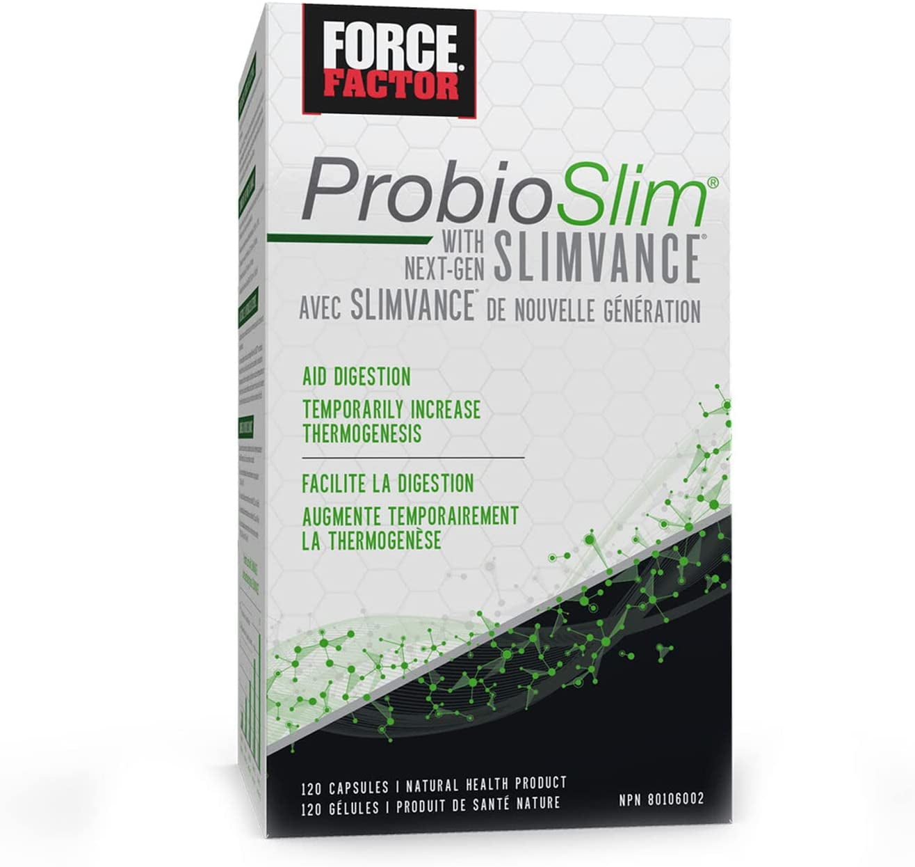 Force Factor ProbioSlim w Next-Gen SLIMVANCE Thermogenic + Probiotic Fat Burner for Women and Men with Green Tea Extract to Improve Weight Loss, Boost Metabolism, Support Digestion, 120 Capsules *EN