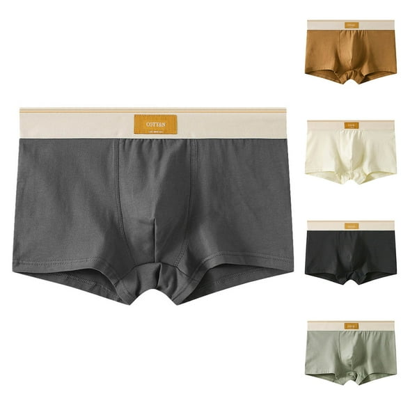 Lovzfmll Men's Underwear Boxer Briefs, Breathable Comfort Plus Size Cotton Underwear, Soft Stretch Boxer Shorts with Pouch Support, Everyday Casual Wear