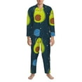 thumbnail image 3 of Uemuo Avocado in Space Pattern 2-Piece Loungewear Set - Men’s Soft Sleepwear, Cozy Winter PJs, Comfy Sleep Set-, 3 of 7