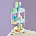 thumbnail image 2 of 3-Tier Corner Triangle Storage Shelf With Wheels, 2 of 3