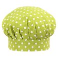 thumbnail image 2 of TOPTIE Chef Hat for Kid & Adult, Cotton Elastic Adjustable Kitchen Cooking Baking Hat-green dot-S, 2 of 7