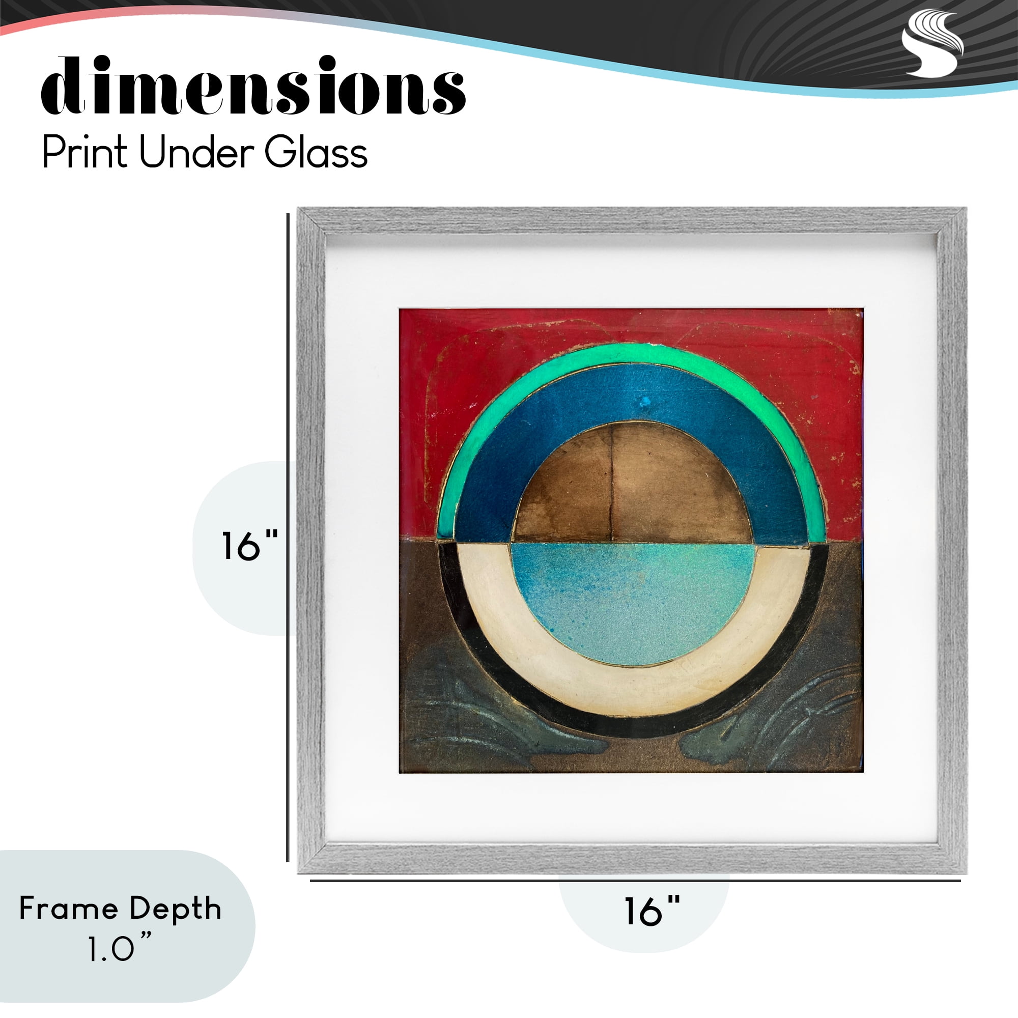 Stupell Industries Round Distressed Circle Gray Framed Print Under Glass, design by Matthew Finger